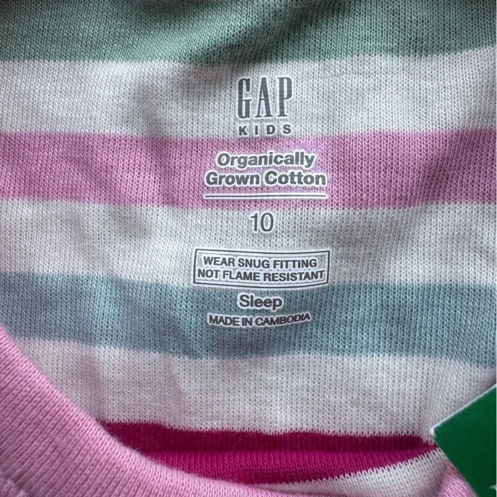 NWT GAP ORGANIC Multicolor Striped Kids Pajama Set